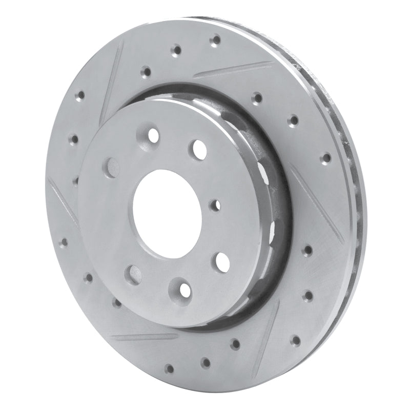 R1 94-00 Kia SPECTRA Front Left Drilled & Slotted Silver Brake Rotor