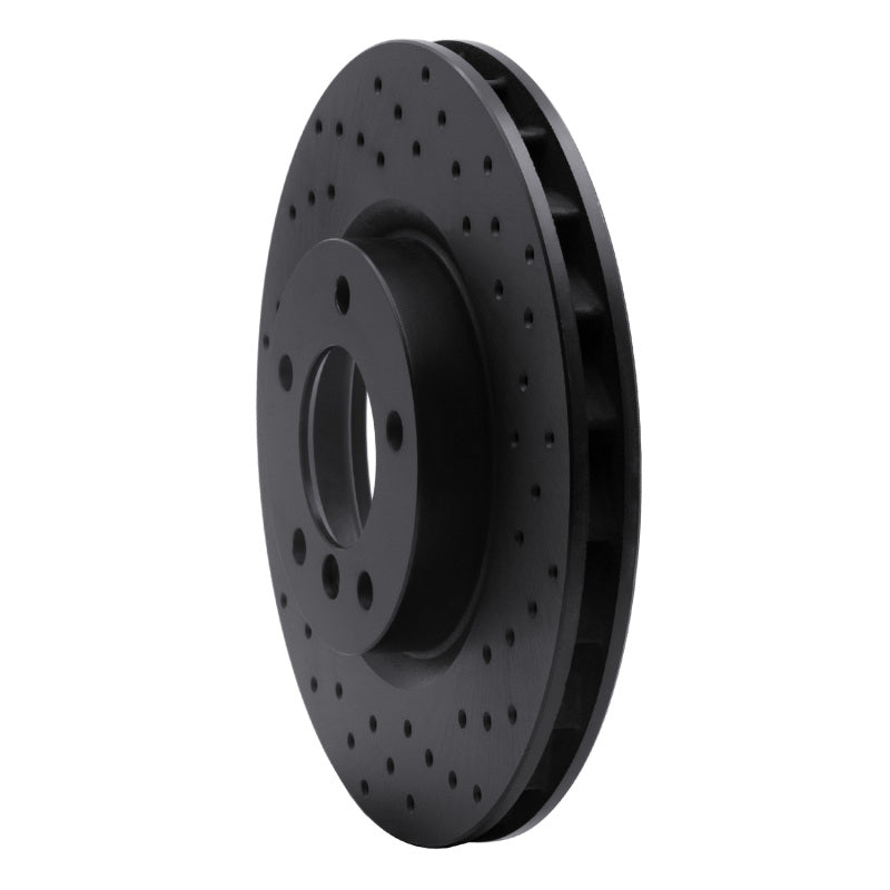 R1 95-99 BMW M3 E36 Left Front Drilled Black Brake Rotor