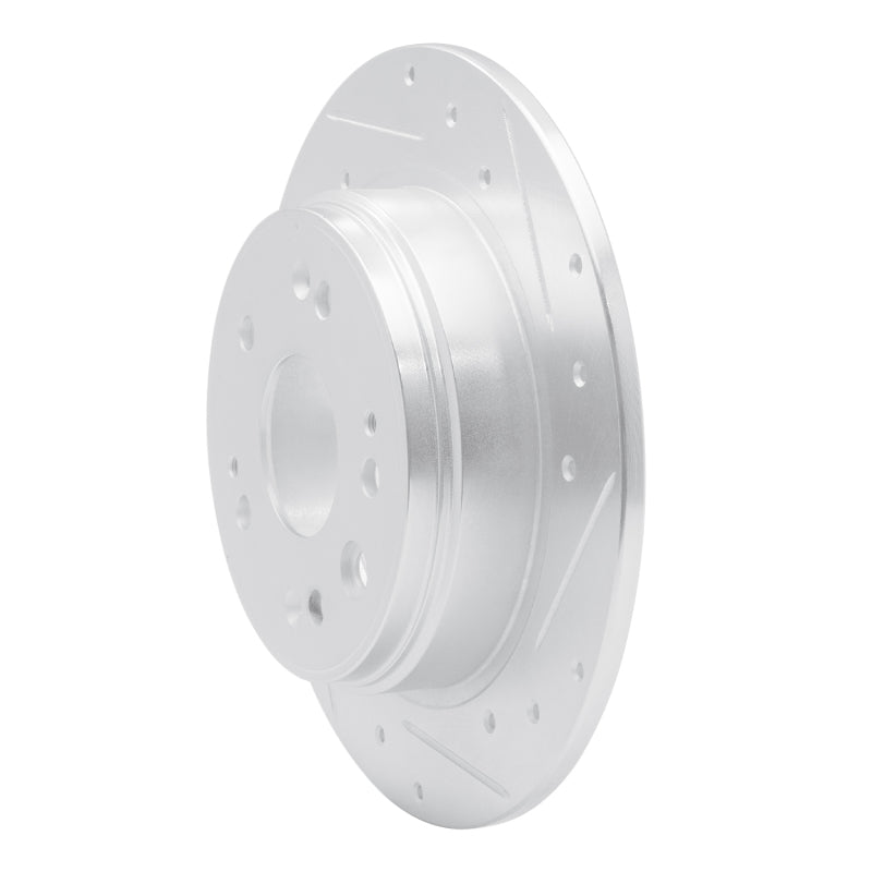 R1 02-04 Honda CR-V Rear Right Drilled & Slotted Silver Brake Rotor
