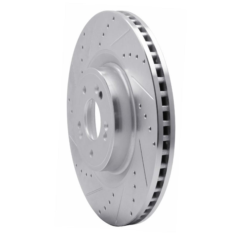 DFC 18-20 Genesis G80 Front Left Drilled & Slotted Silver Brake Rotor