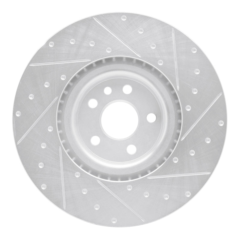 R1 18-20 Jaguar E-Pace Front Left Drilled & Slotted Silver Brake Rotor