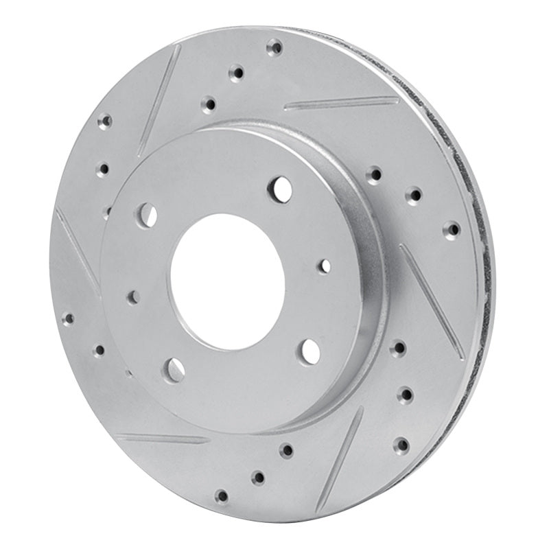 DFC 89-98 Hyundai Sonata Front Left Drilled & Slotted Silver Brake Rotor