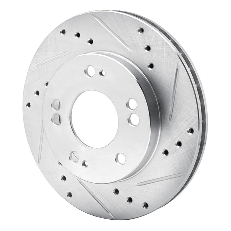 DFC 90-05 Chrysler Sebring Front Right Drilled & Slotted Silver Brake Rotor