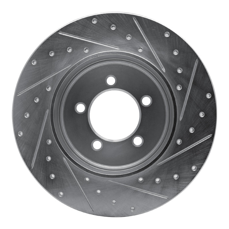 R1 03-05 Lincoln AVIATOR Rear Left Drilled & Slotted Silver Brake Rotor