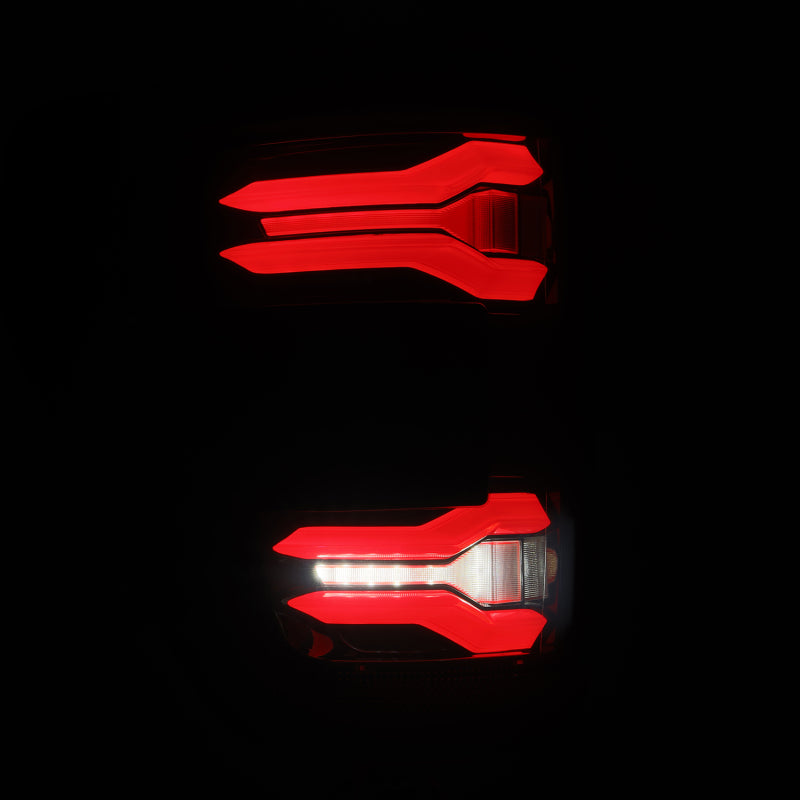 AlphaRex 24-25 Ford F-150 LUXX LED Taillights Blk-Red Activ Light/Seq Signal - Smoked Lens