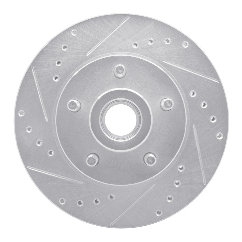 R1 70-72 Dodge Charger Front Left Drilled & Slotted Silver Brake Rotor