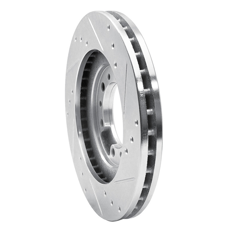 R1 94-00 Mitsubishi Montero Front Left Drilled & Slotted Silver Brake Rotor