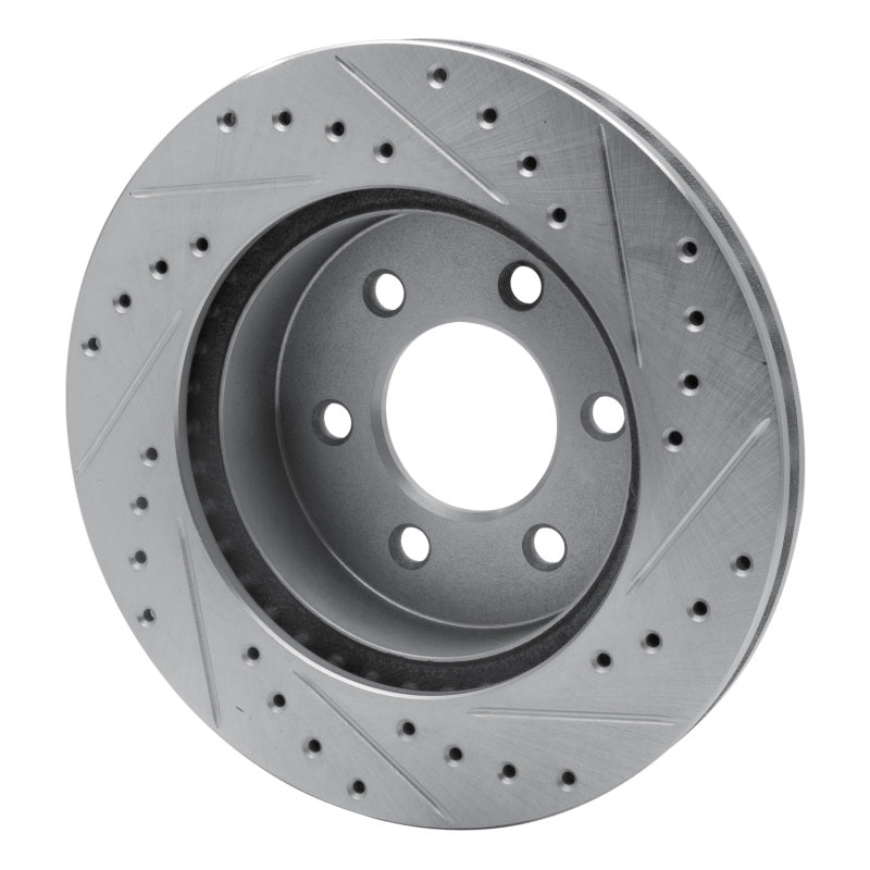 R1 97-02 Dodge Dakota 4WD Front Left Drilled & Slotted Silver Brake Rotor