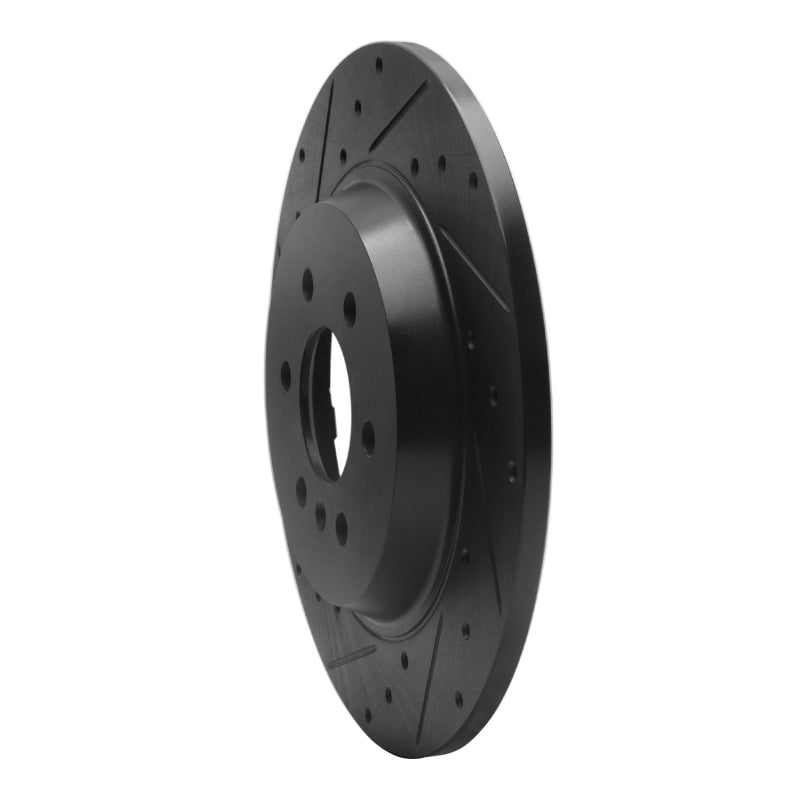 R1 11-15 VPG MV-1 Rear Left Drilled & Slotted Black Brake Rotor