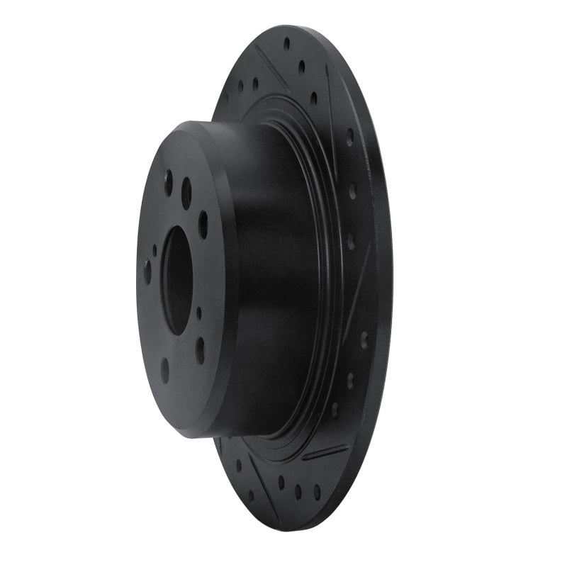 R1 95-99 Toyota AVALON Rear Right Drilled & Slotted Black Brake Rotor
