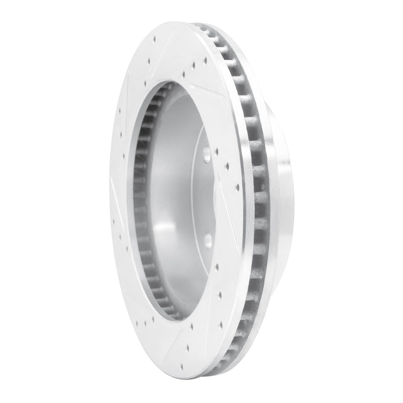 R1 00-01 Dodge Ram 1500 Pickup Front Right Drilled & Slotted Silver Brake Rotor