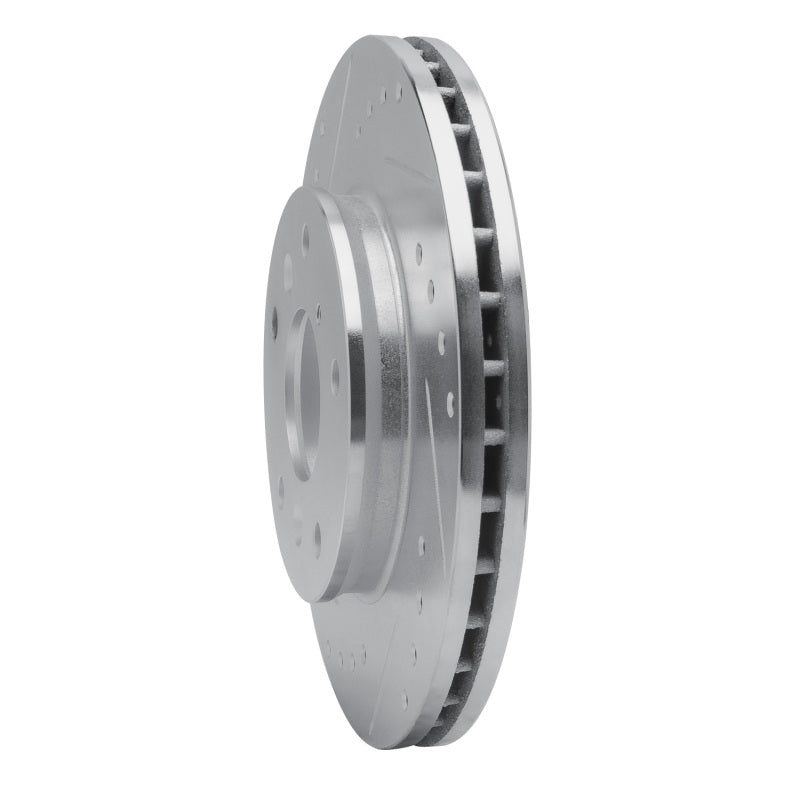 R1 88-92 Ford Probe Front Left Drilled & Slotted Silver Brake Rotor