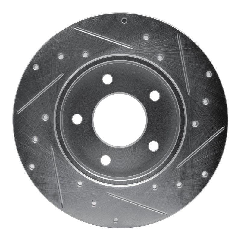 R1 92-05 Buick LeSabre Rear Left Drilled & Slotted Silver Brake Rotor