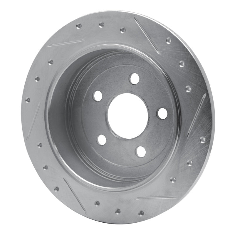 R1 95-03 Ford Windstar Rear Left Drilled & Slotted Silver Brake Rotor