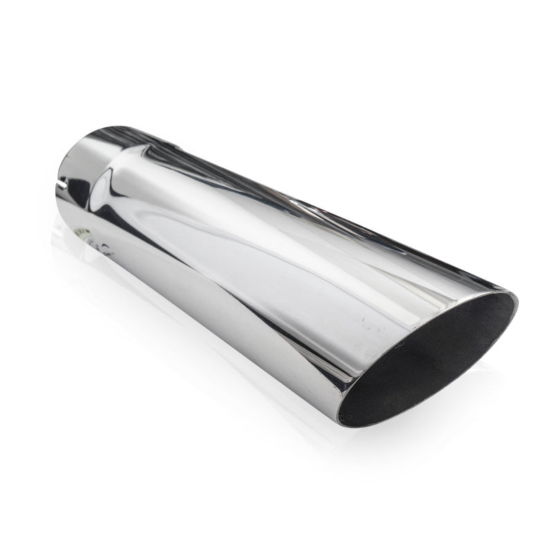 Stainless Works Single Wall Slash Cut Exhaust Tip - 3 1/2in Body 3in ID Inlet