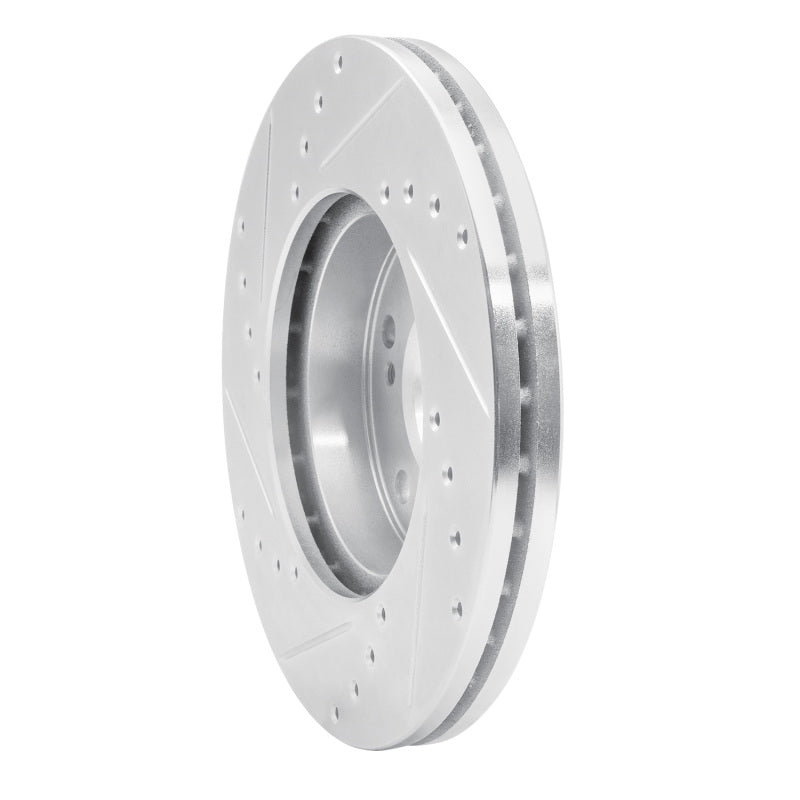 R1 89-90 Nissan 300ZX Front Right Drilled & Slotted Silver Brake Rotor
