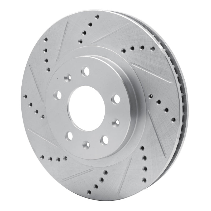 R1 03-07 Cadillac CTS Front Left Drilled & Slotted Silver Brake Rotor