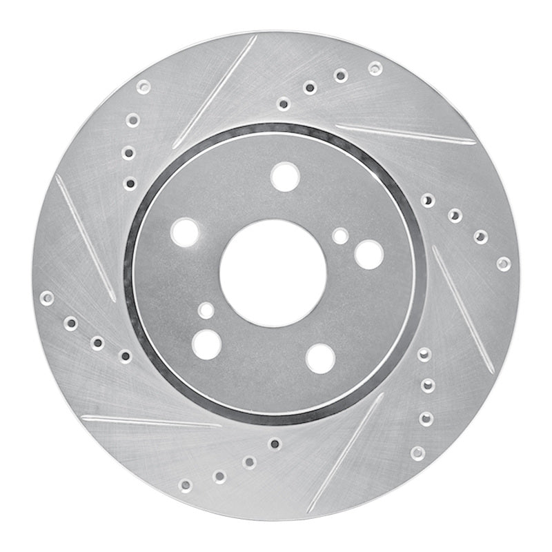 DFC 18-22 Toyota C-HR Front Left Drilled & Slotted Silver Brake Rotor