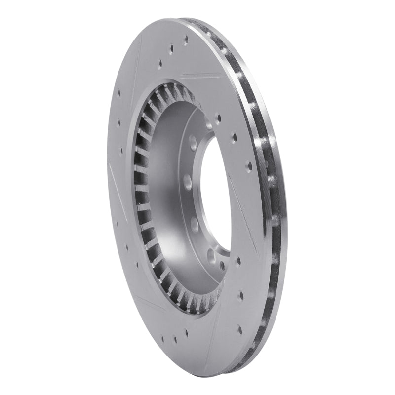 DFC 83-89 Chrysler Conquest Rear Right Drilled & Slotted Silver Brake Rotor