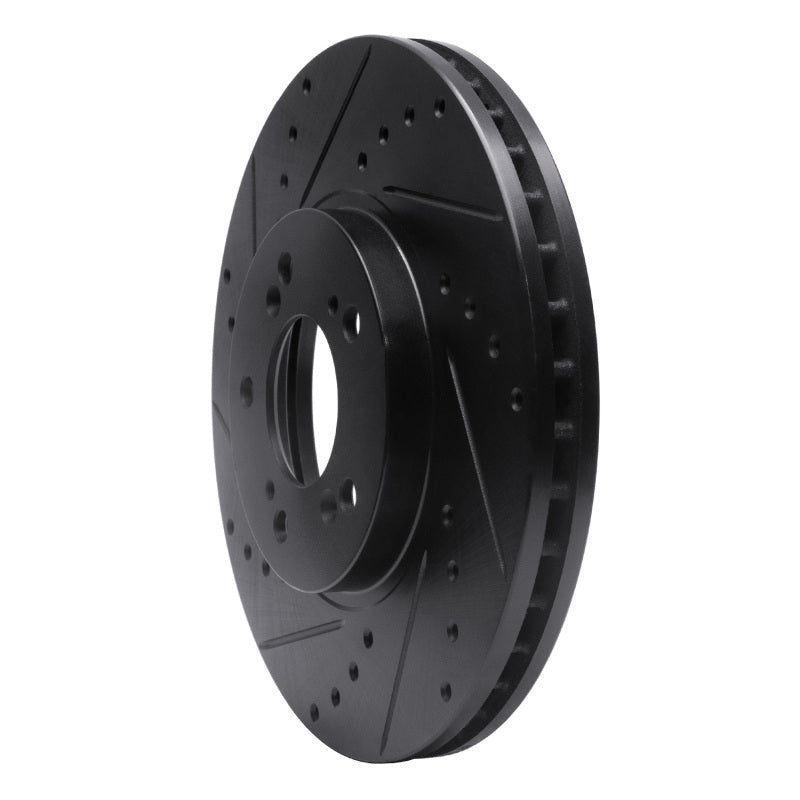 R1 99-04 Acura RL Front Left Drilled & Slotted Black Brake Rotor