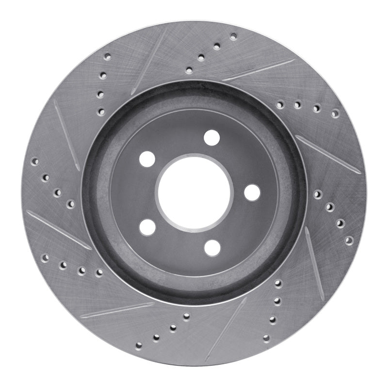 DFC 94-04 Ford Mustang Front Right Drilled & Slotted Silver Brake Rotor