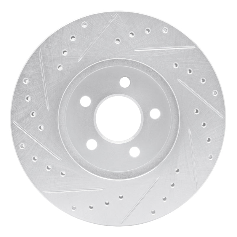 R1 95-06 Chrysler Cirrus Front Right Drilled & Slotted Silver Brake Rotor