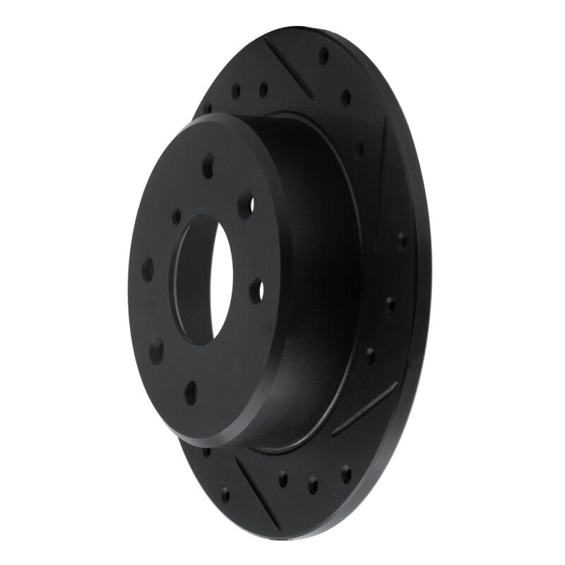 R1 86-88 Mazda RX-7 Rear Right Drilled & Slotted Black Brake Rotor