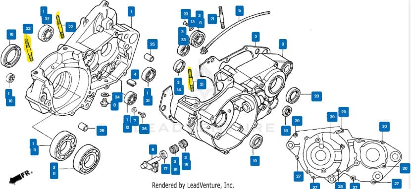 OEM Honda BOLT, STUD (10X45) AND BOLT, STUD (10X55) KIT image 0