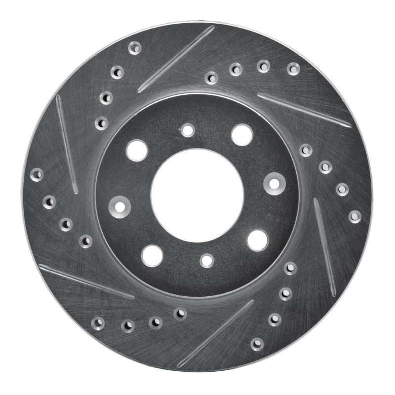 DFC 84-90 Honda Accord Hatchback Front Left Drilled & Slotted Silver Brake Rotor
