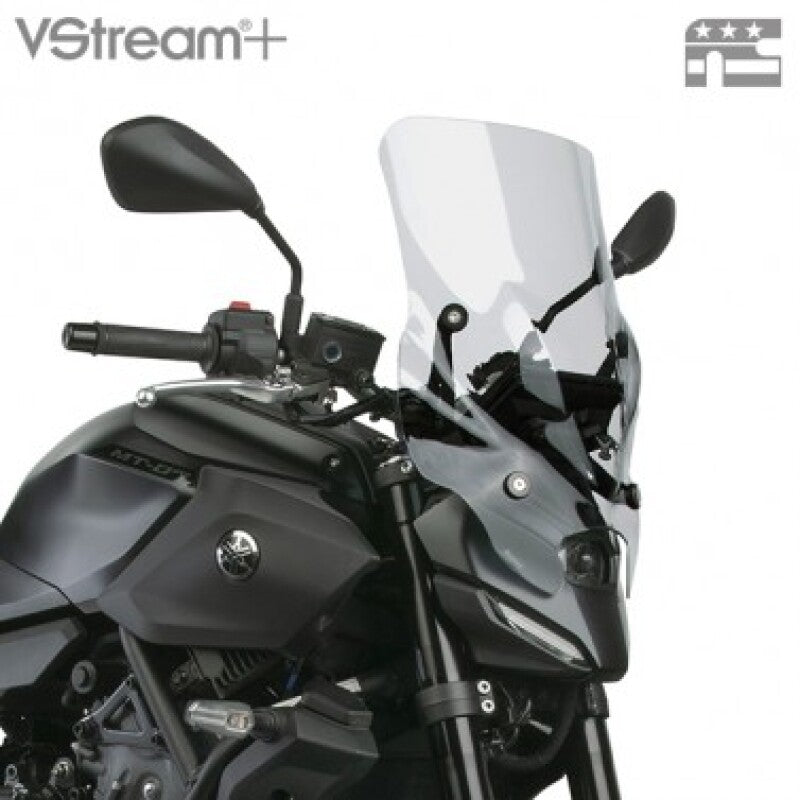 National Cycle 25+ Yamaha MT-07 Vstream+ Quantum HC Poly Mid Windshield - Light Tint
