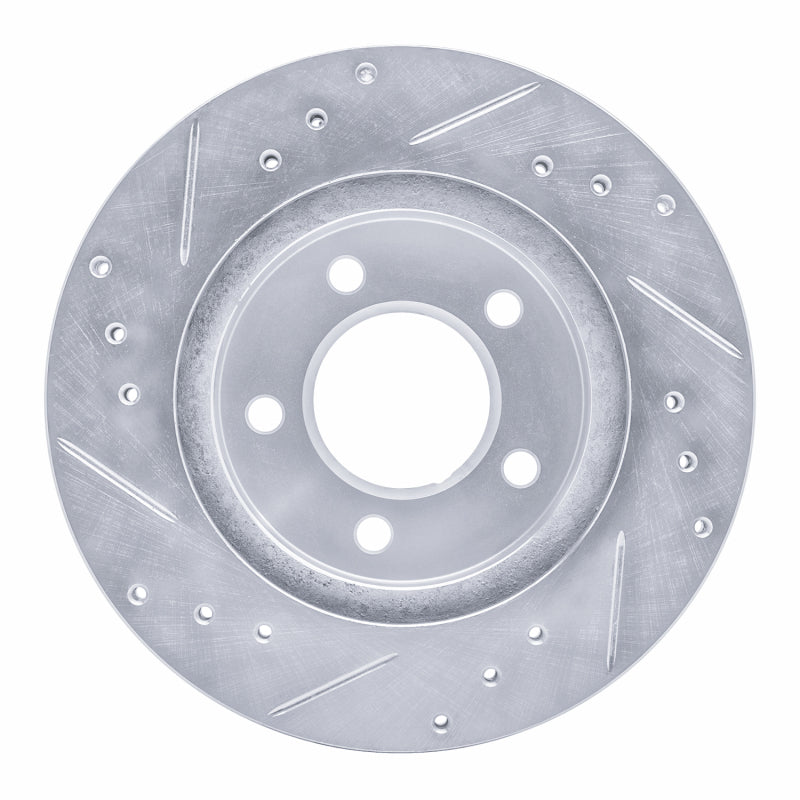 R1 98-00 Chrysler LHS Front Right Drilled & Slotted Silver Brake Rotor