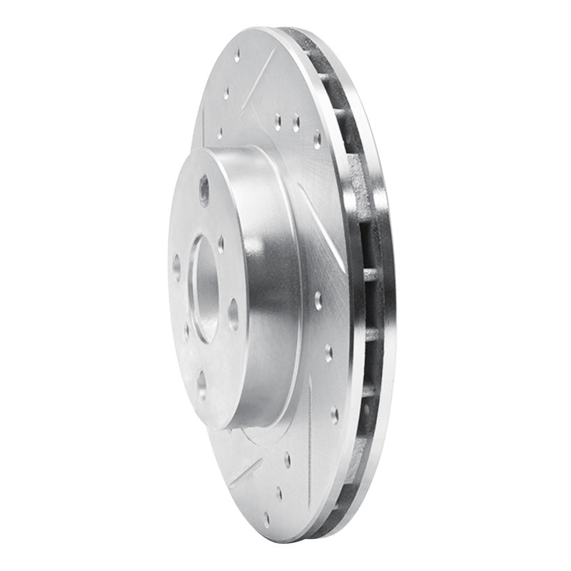 DFC 87-92 Geo Prizm Front Left Drilled & Slotted Silver Brake Rotor