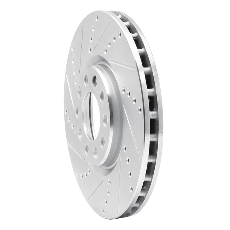R1 13-23 Chrysler 200 Front Left Drilled & Slotted Silver Brake Rotor