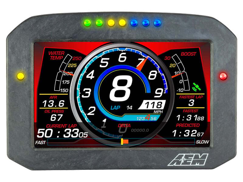 AEM CD-7LG Carbon Logging Flush Digital Dash Display w/ Internal 20Hz GPS & Antenna