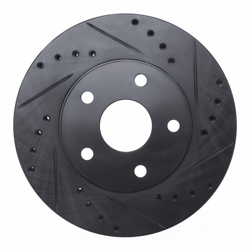 R1 92-95 Toyota MR2 Front Right Drilled & Slotted Black Brake Rotor