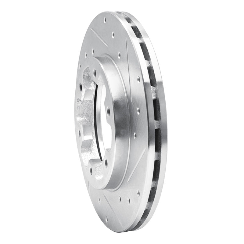 DFC 83-85 Nissan 720 Datsun Front Right Drilled & Slotted Silver Brake Rotor