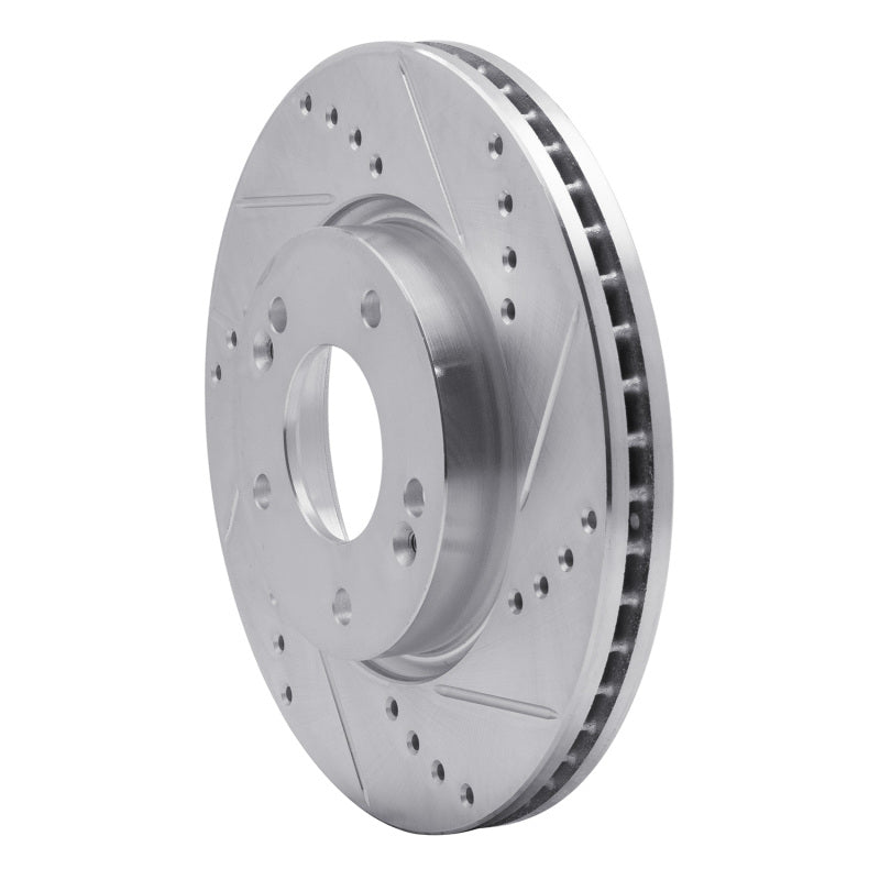 R1 03-13 Hyundai Sonata Front Right Drilled & Slotted Silver Brake Rotor