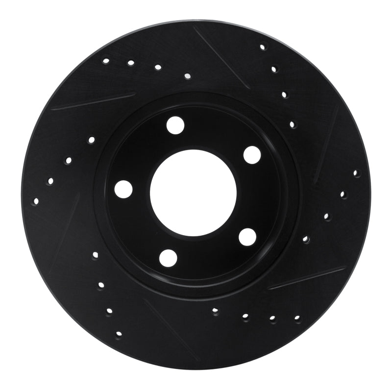 R1 75-80 Ford Granada Left Rear Drilled & Slotted Black Brake Rotor