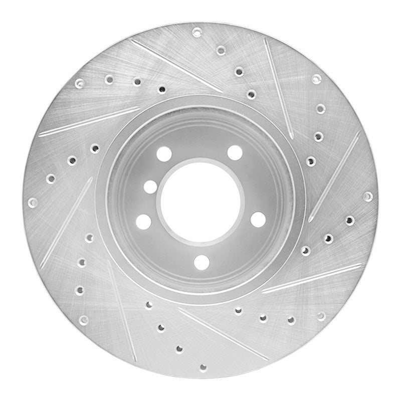 R1 04-10 BMW 530XI Front Left Drilled & Slotted Silver Brake Rotor