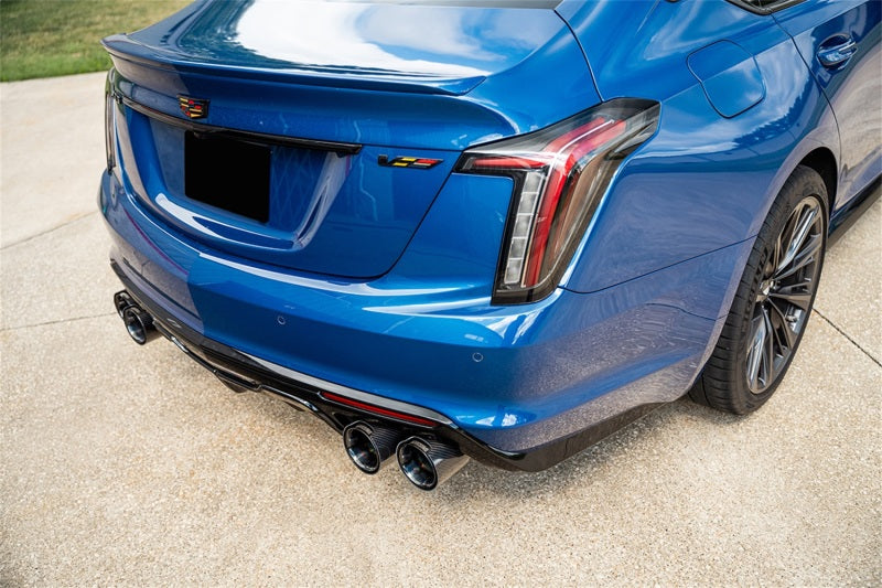 Corsa 22-25 Caddy CT5-V Blackwing 3in Axle-Back - Act. Exh. - Dual Rear Exit - Twin 4.5in Blk CF Tip