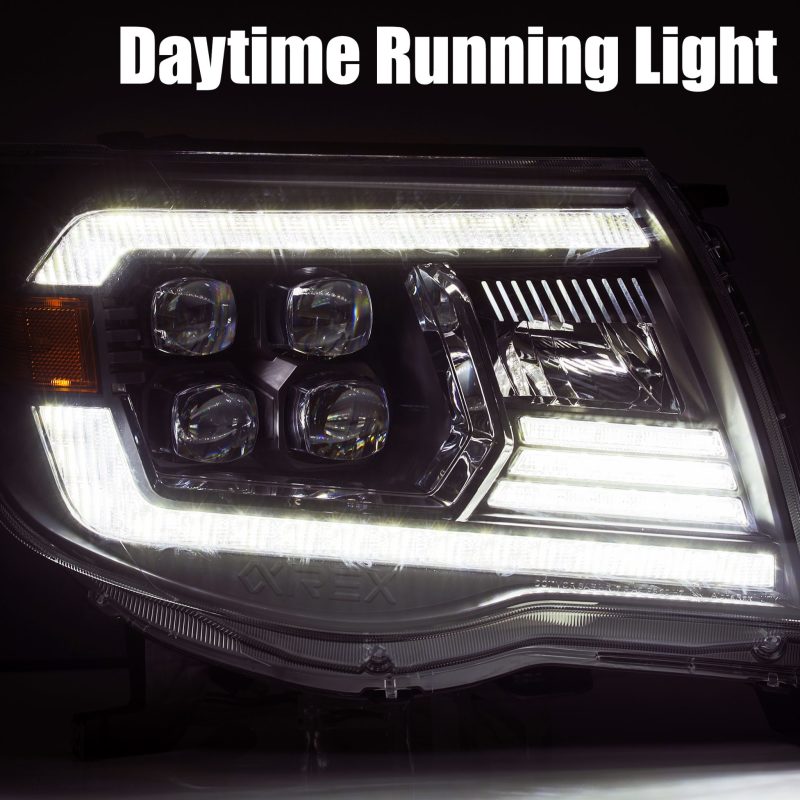 AlphaRex 05-11 Toyota Tacoma NOVA LED Projector Headlights Plank Style Black w/Activ Light/DRL