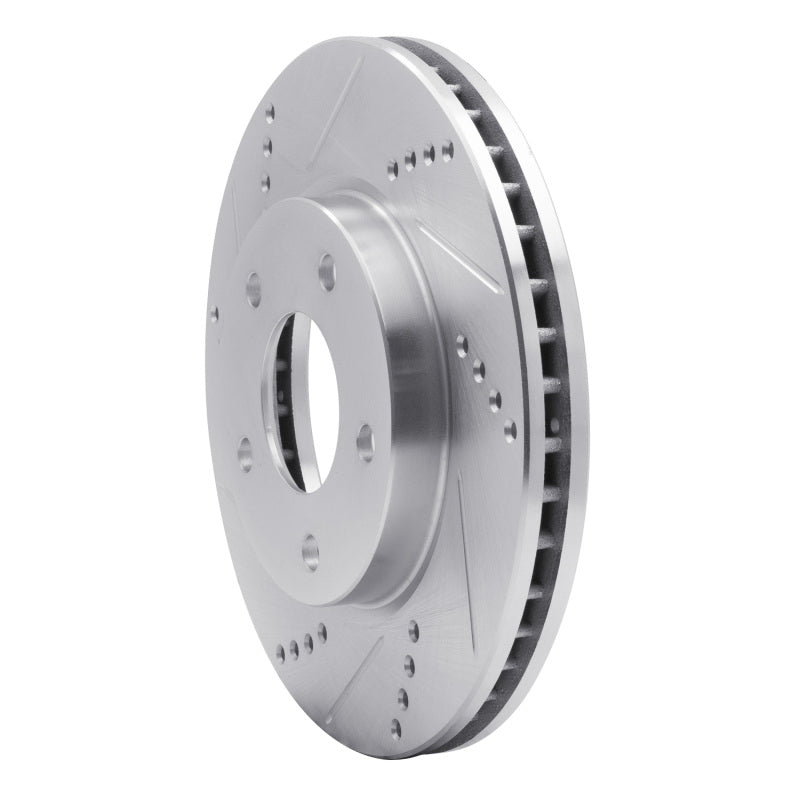 R1 07-17 Dodge CALIBER Front Left Drilled & Slotted Silver Brake Rotor