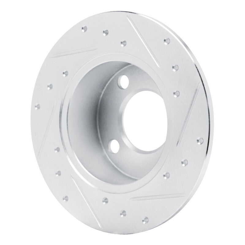 R1 89-91 Audi 100 Rear Right Drilled & Slotted Silver Brake Rotor