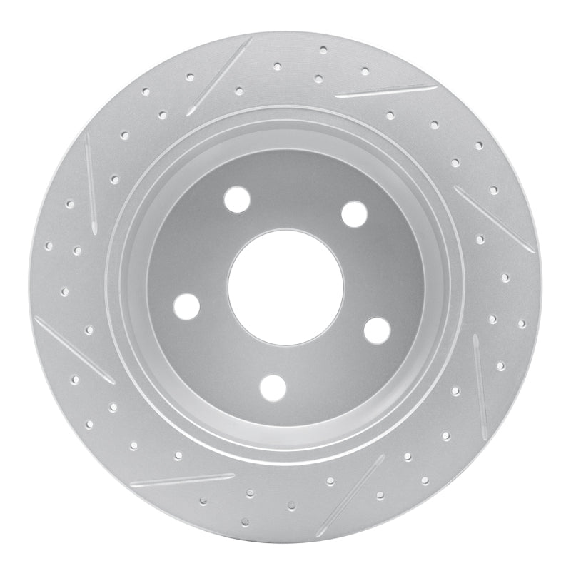 R1 99-04 Jeep Grand Cherokee Rear Right Drilled & Slotted Geo-Carbon Rotor