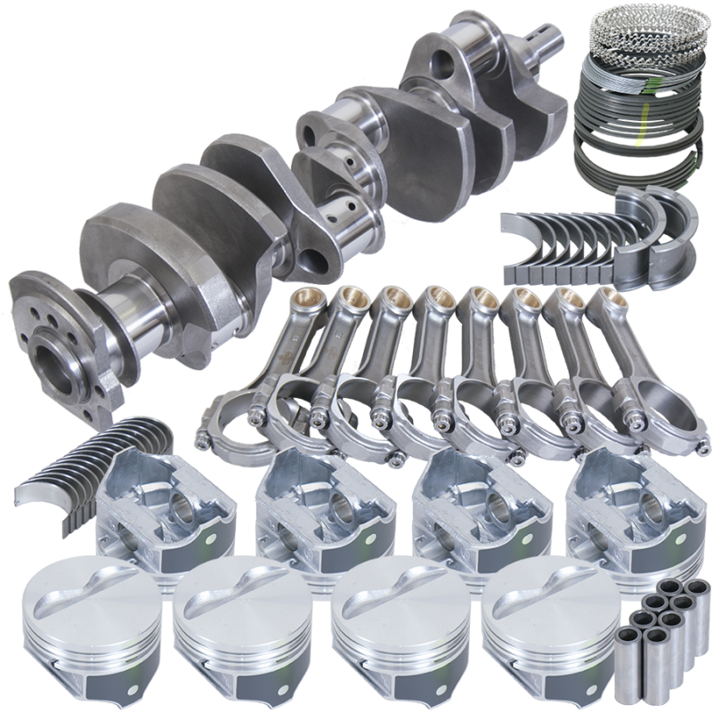 Eagle Chevy 350 1Pc 3.750in Crank 5.700in I-Beam Rod 4.000in Pistons Eagle 153 Tooth FP Bal Assembly