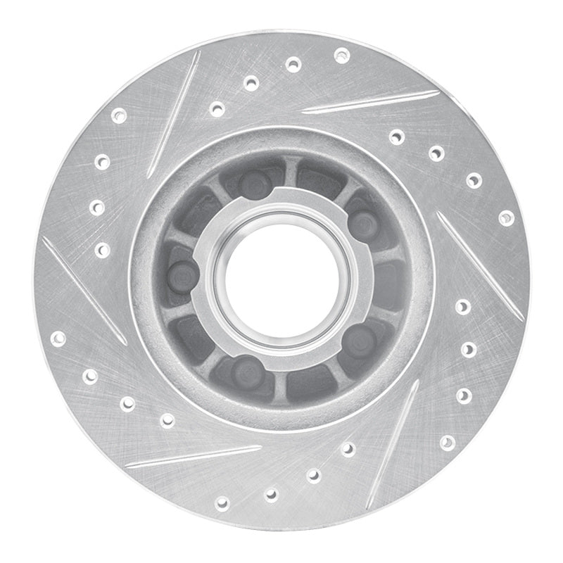 DFC 90-94 Ford Bronco II Front Right Drilled & Slotted Silver Brake Rotor