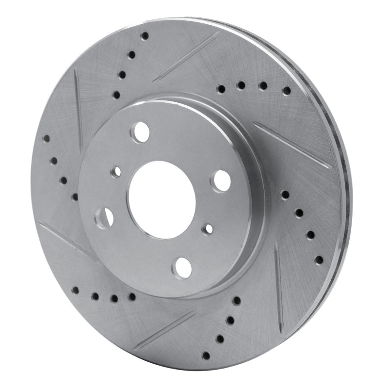 DFC 04-06 Scion XB Front Left Drilled & Slotted Silver Brake Rotor