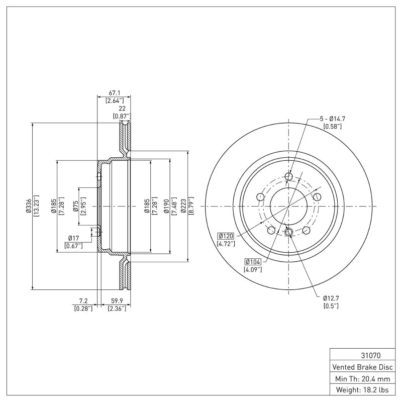R1 06-15 BMW 330XI Rear Brake Rotor