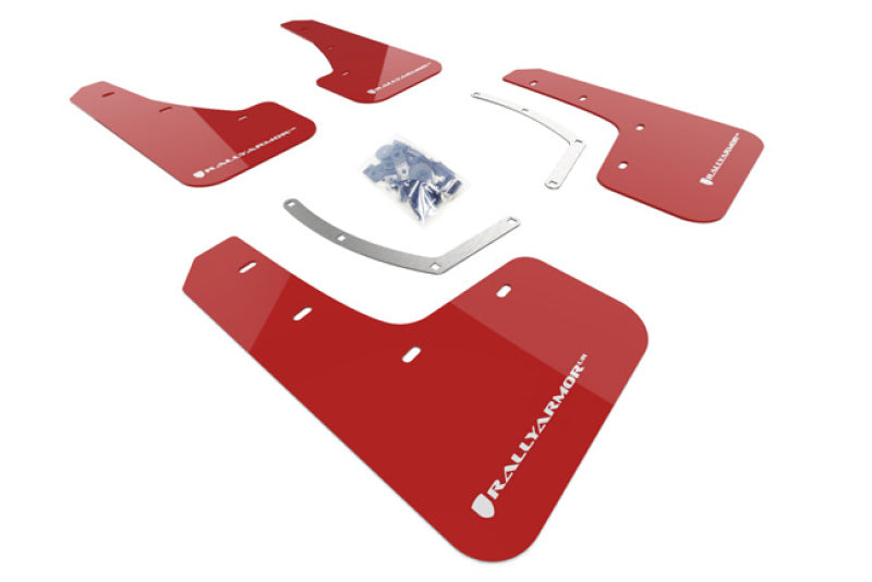 Rally Armor 18-26 Subaru Ascent Red UR Mud Flap w/White Logo