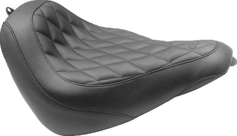 Mustang 18-21 Harley Softail Slim Wide Tripper Solo Seat Diamond Stitch - Black